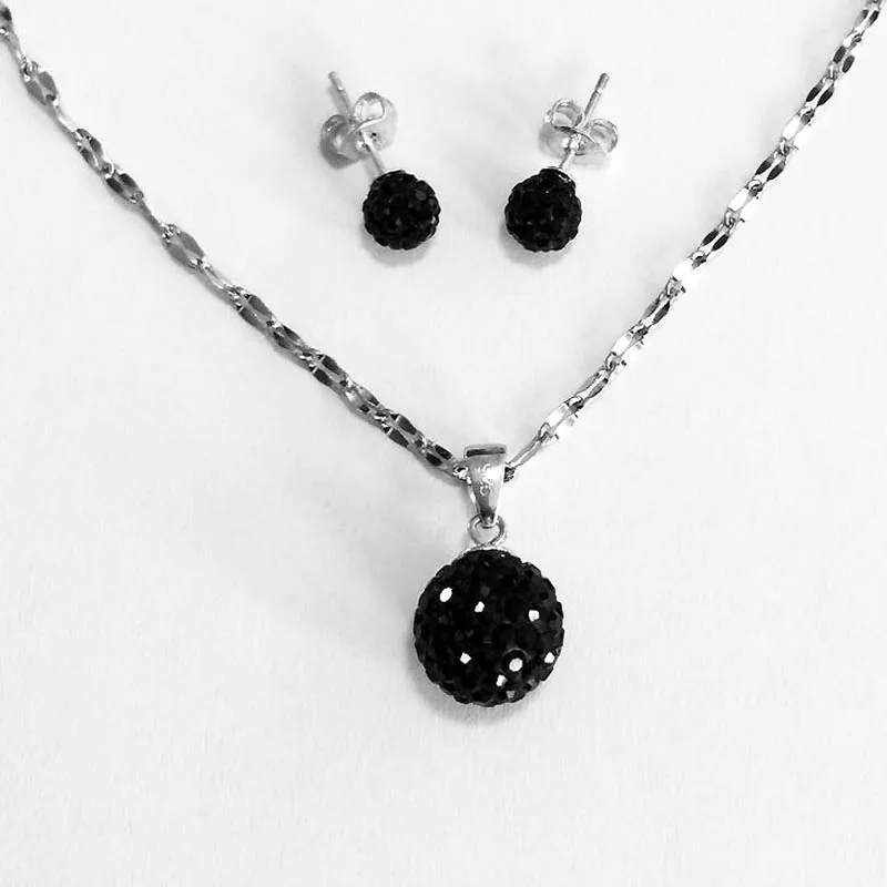 

Hottest Jewelry Sets Austrian Crystal Pave Disco Ball Earring Pendant Fashion Charms Necklace Gifts To Women