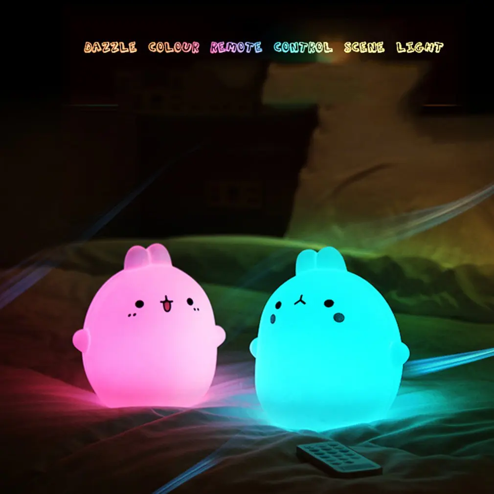 Портативный 5V красочный маленький кролик лампа 0 8 w USB LED ночник сенсорный датчик