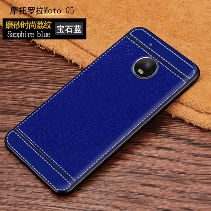 Litchi кожа силиконовый чехол для Motorola lenovo Moto G5 Coque мото XT1672 XT1676 G 5 MotoG5 Capinha Капа |