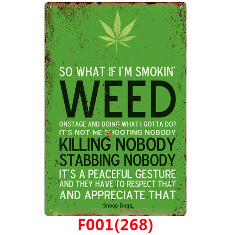 Navy Blue California Weed Retro Metal Tin Signs Poster Marijuana Vintage Tinplate Poster Bar Cafe Wall Decoration Poster 20*30cm - Color: Navy Blue