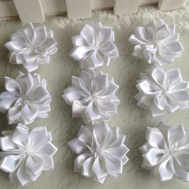 Белая Двойная лента с цветами 30 шт. 35 мм|apparel sewing|ribbon flowers appliqueshandmade diy |