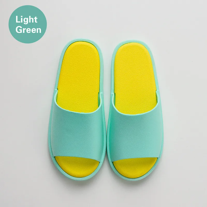 Light Green Модные летние тапочки мужские Нескользящие домашние тапочки унисекс цветные мягкие Тапочки для ванной мужские кандалы - Цвет: Light Green