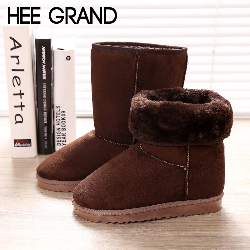 HEE GRAND/2018 женские Теплые ботильоны зимние модные ботинки с искусственным мехом