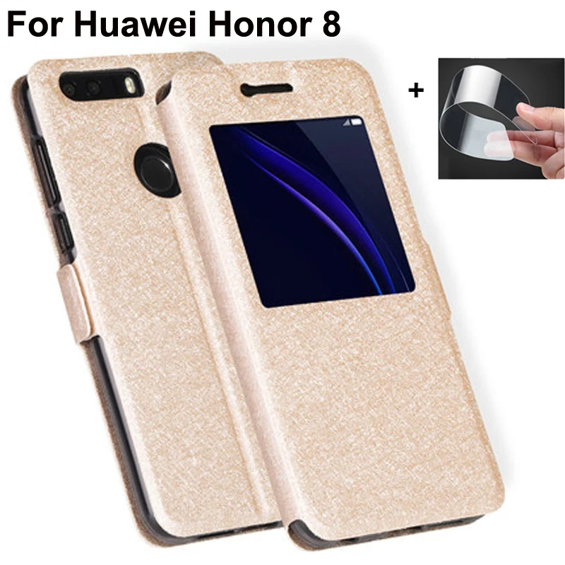

For Huawei Honor 8 case phone cover open Window PU Leather shell Honor8 Flip case For Huawei Honor 8 FRD-AL00 back cover coque
