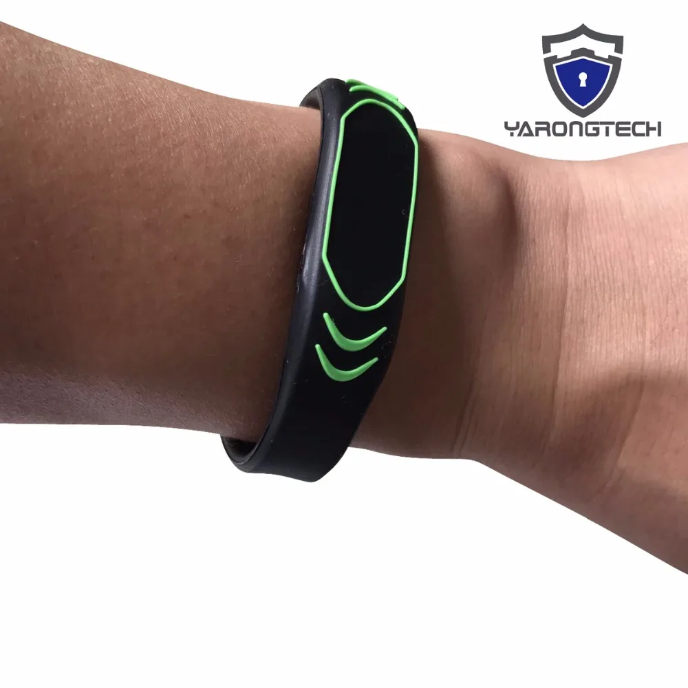 Дизайн 13,56 MHZ ISO14443A MIFARE классический 1K RFID черный NFC силиконовый rfid браслет-10 шт