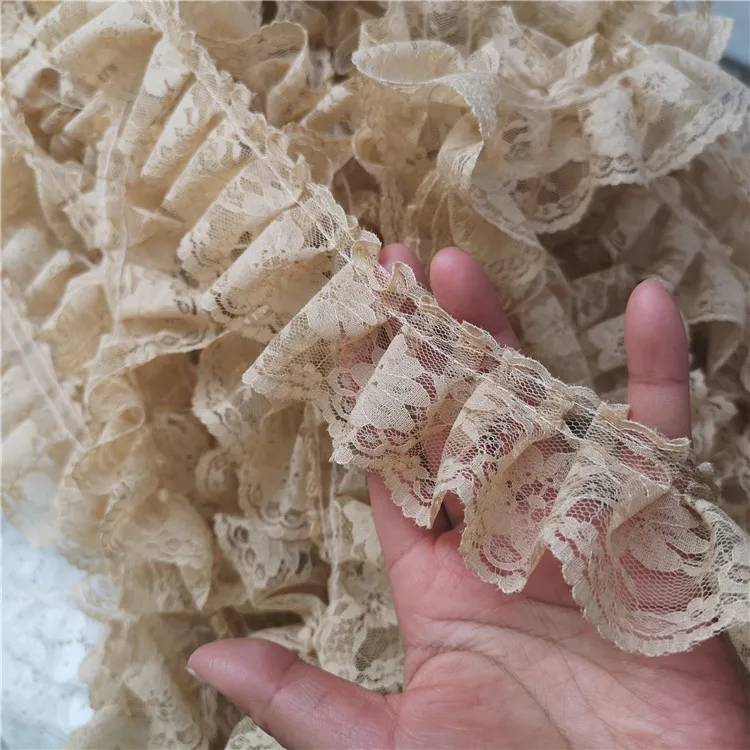 6 см в ширину, новая плиссированная 3D гипюровая кружевная ткань с оборками, вышивка цветами, шнур, кружевная лента с бахромой, сделай сам, швейные принадлежности для аппликации