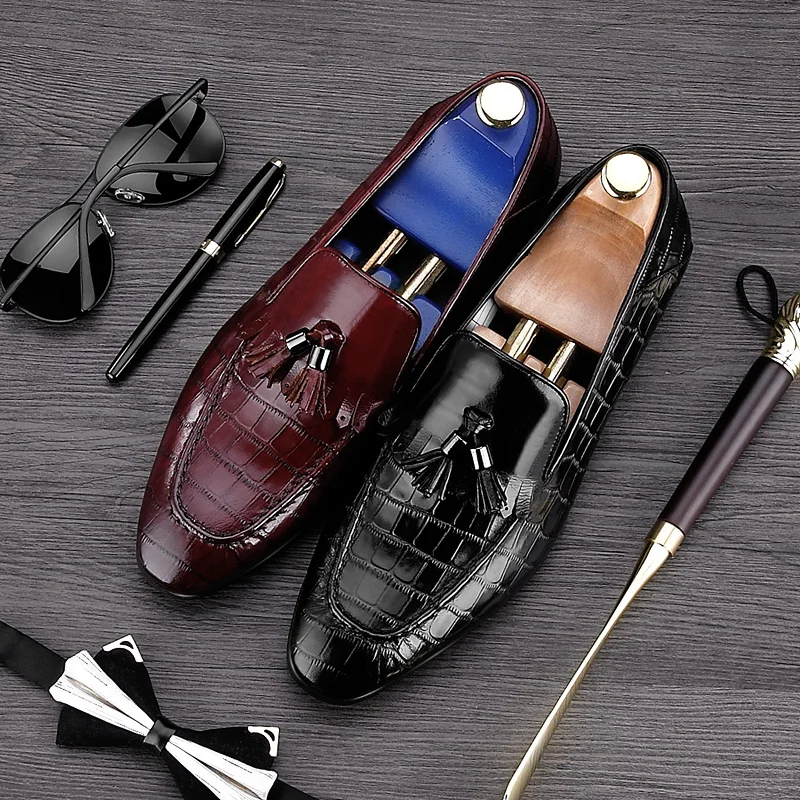 Mycoron 2018 Элитный бренд Для мужчин с бахромой из крокодиловой кожи кожаная мужская