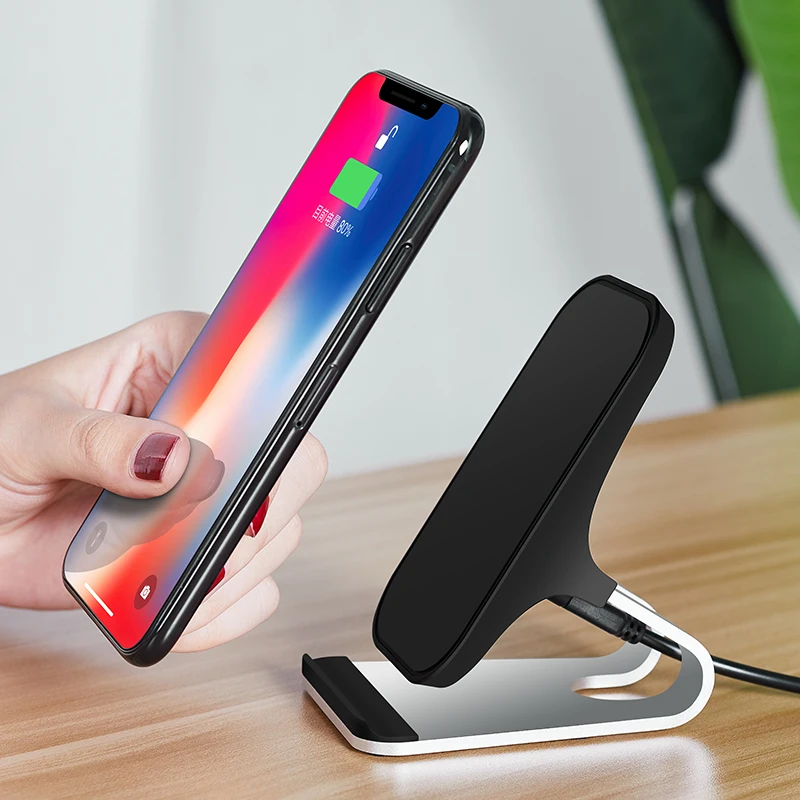 Беспроводное зарядное устройство Qi 10 Вт для iPhone Xs Max Xr X Samsung S10 S9 интеллектуальное