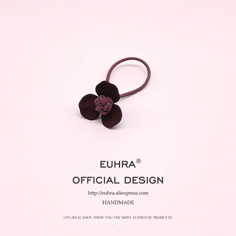 EUHRA, 6 цветов, эластичные резинки для волос с лепестками цветов, эластичная лента для волос для женщин и девочек, детские аксессуары для волос, резинка - Цвет: Color 3