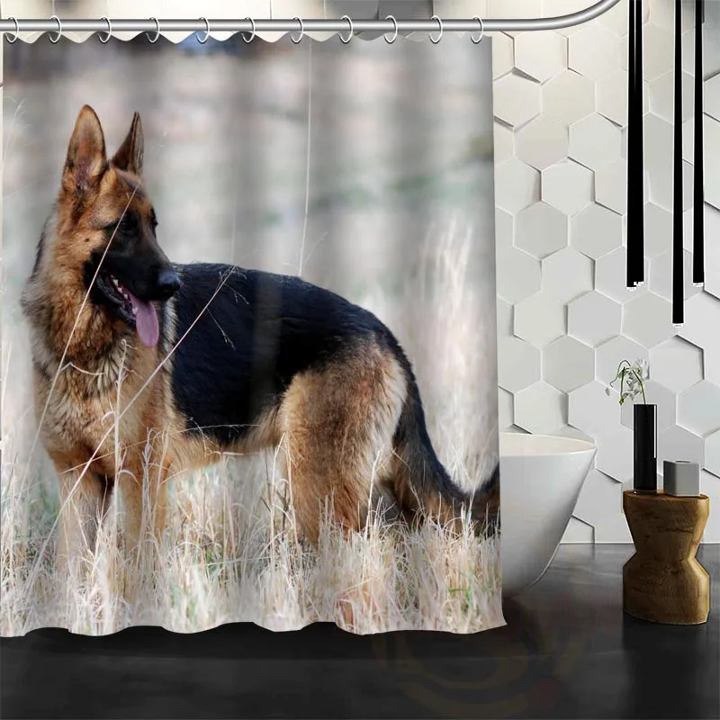 

Best Nice Custom German Shepherd Dog Shower Curtain Bath Curtain Waterproof Fabric Bathroom MORE SIZE WJY&43