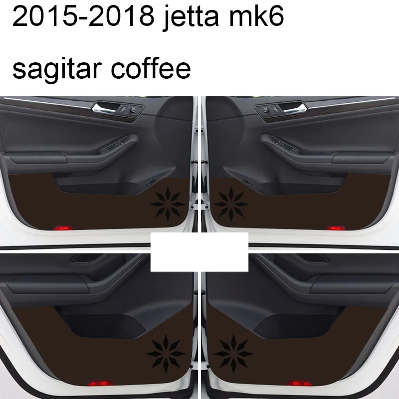 coffee jetta mk6 1 Lsrtw2017 волоконная кожа двери автомобиля анти-удар коврик для volkswagen jetta mk6 Sagitar, GOLF mk7 mk6 - Название цвета: coffee jetta mk6 1