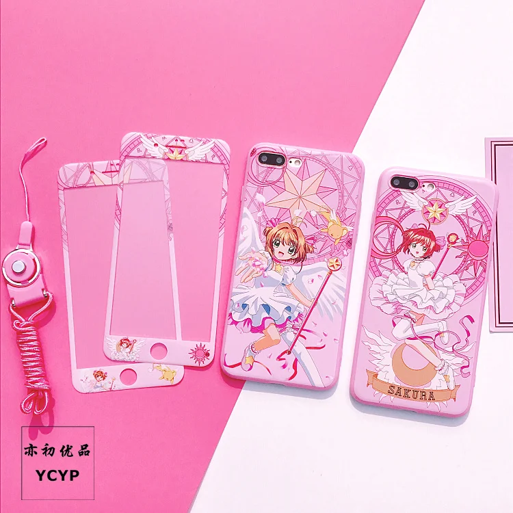 Милый чехол для iphone XR Cardcaptor Sakura + Защитная пленка из закаленного стекла рельефный