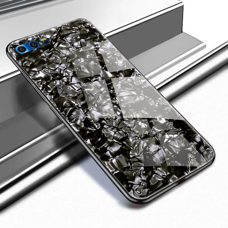 Чехол из закаленного стекла для Huawei Honor 9 стеклянный чехол силиконовая мягкая