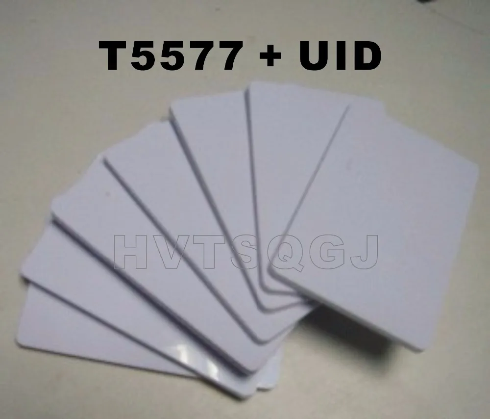 100pcs UID rewritable 125Khz security RFID card T5577 chips proximity card