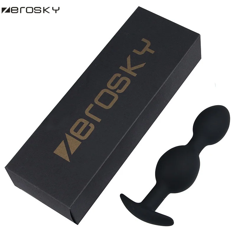 Zerosky силиконовая Анальная пробка металлический шарик внутри секс-игрушки для
