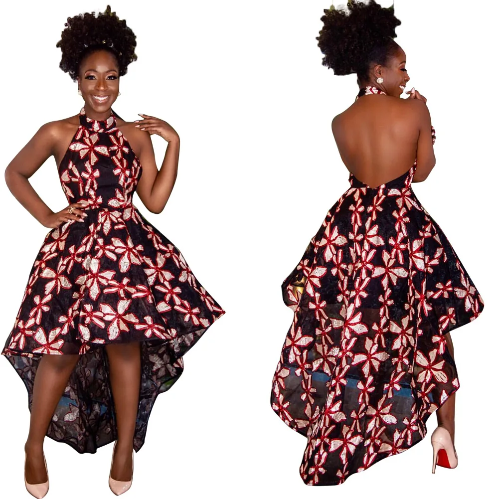

2019 new summer sexy fashion style african women printing plus size dress S-2XL