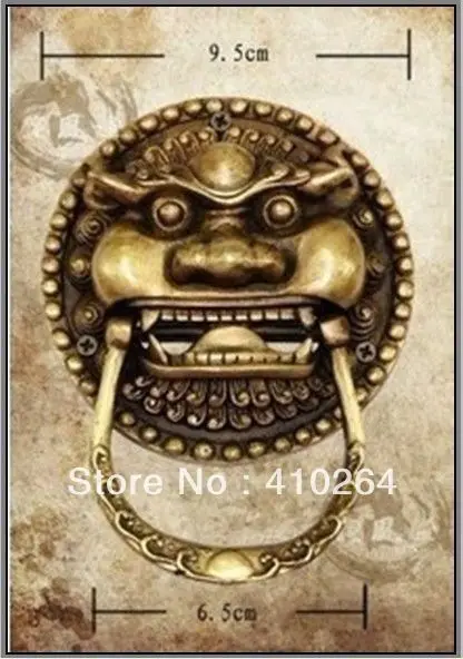 SCY] доставка большой китайский Бронзовый Foo Dog Lion дверной молоток со скидкой 30%|door