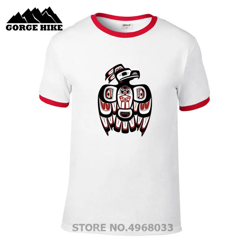 Футболка Haida raven Thunderbird Мужская настоящий Топ хипстер комикс thunderbird|Мужские