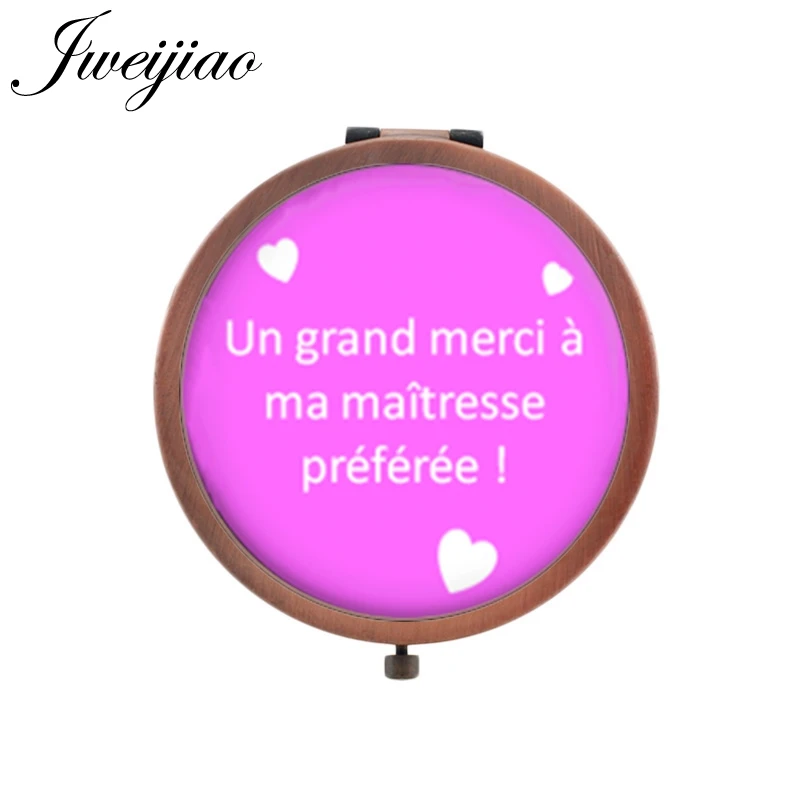 JWEIJIAO Merci Maitresse Брендовое компактное зеркало красота здоровье французская буква ручное зеркало маленькие зеркала для женщин CT290 - Цвет: CT308