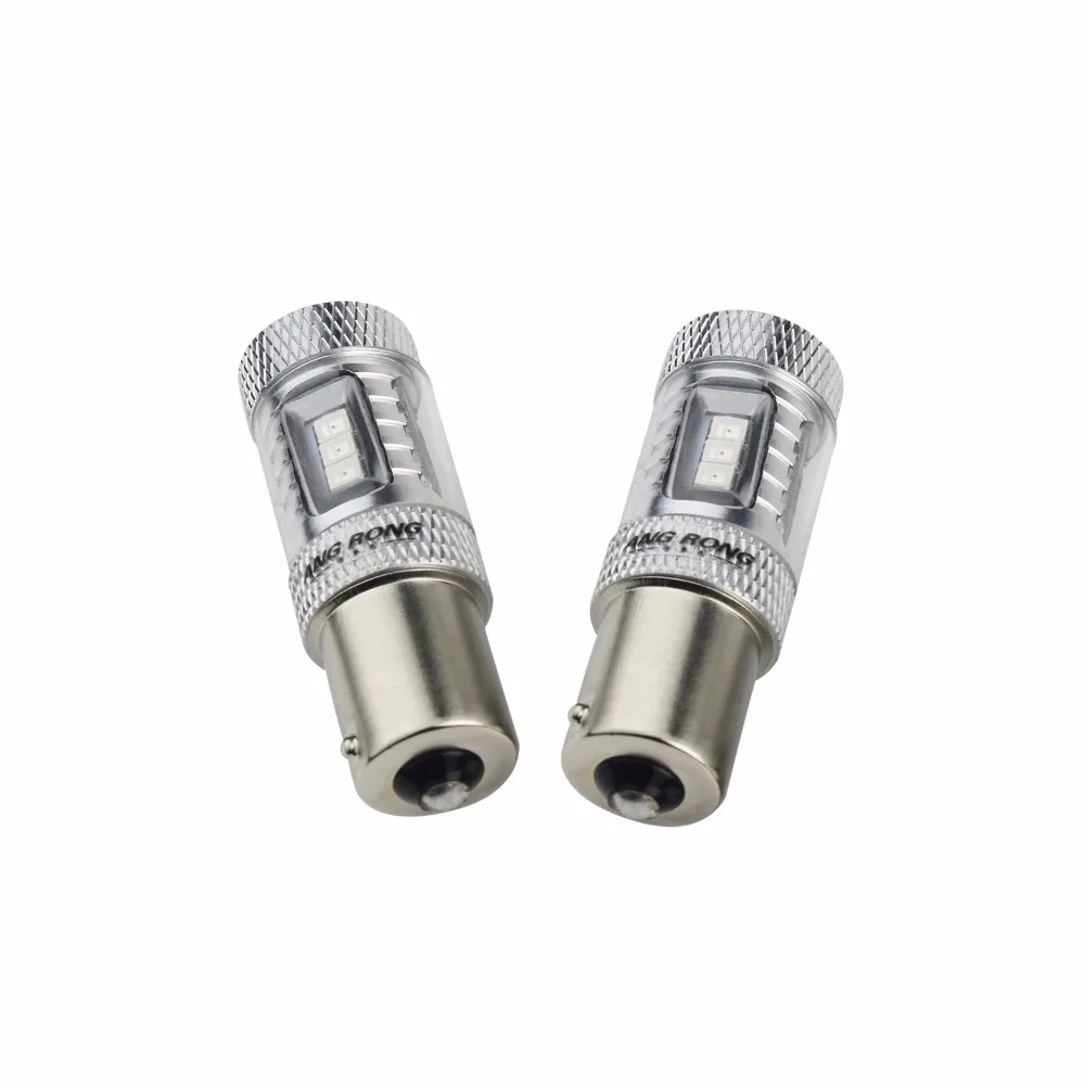 ANGRONG 2x Янтарный 1156 BA15s P21W 382 Автомобильный светодиодный светильник 15 SMD 2835