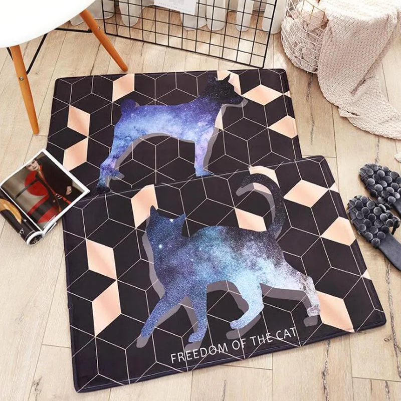 Cartoon Soft Floor Mat Meow Kitty Dog Design Finished Carpet Hallway Kitchen Bathroom Mats | Дом и сад