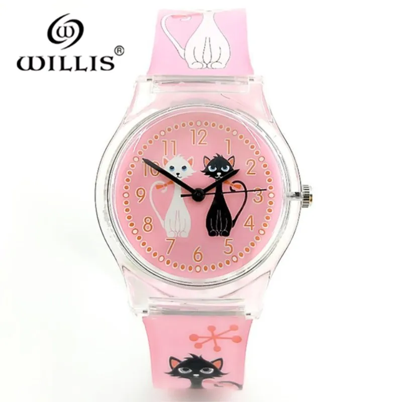 

Women Willis Fashionable Brand Mini Watch Foxes Design Water Resistant Analog Ultrathin Silicone Band Wrist Watch