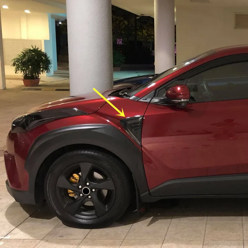 

Car Styling Accessories 2PCS ABS Exterior Side Wing Fender Emblem Badge Cover Trim For Toyota C-HR CHR 2016 2017 2018 2019 2020