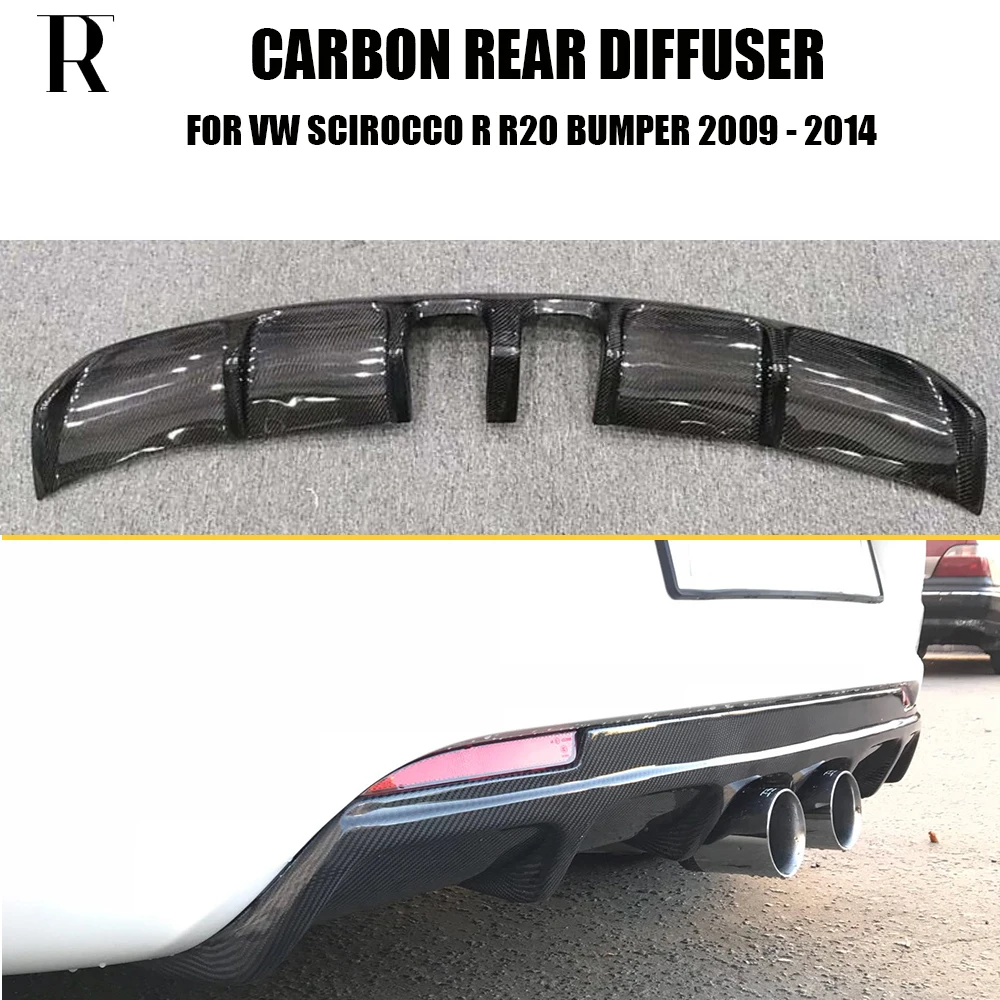 Диффузор для губ заднего бампера из углеродного волокна для Bumper agon Scirocco R R20 Bumper 2009-(не для нормального автомобиля