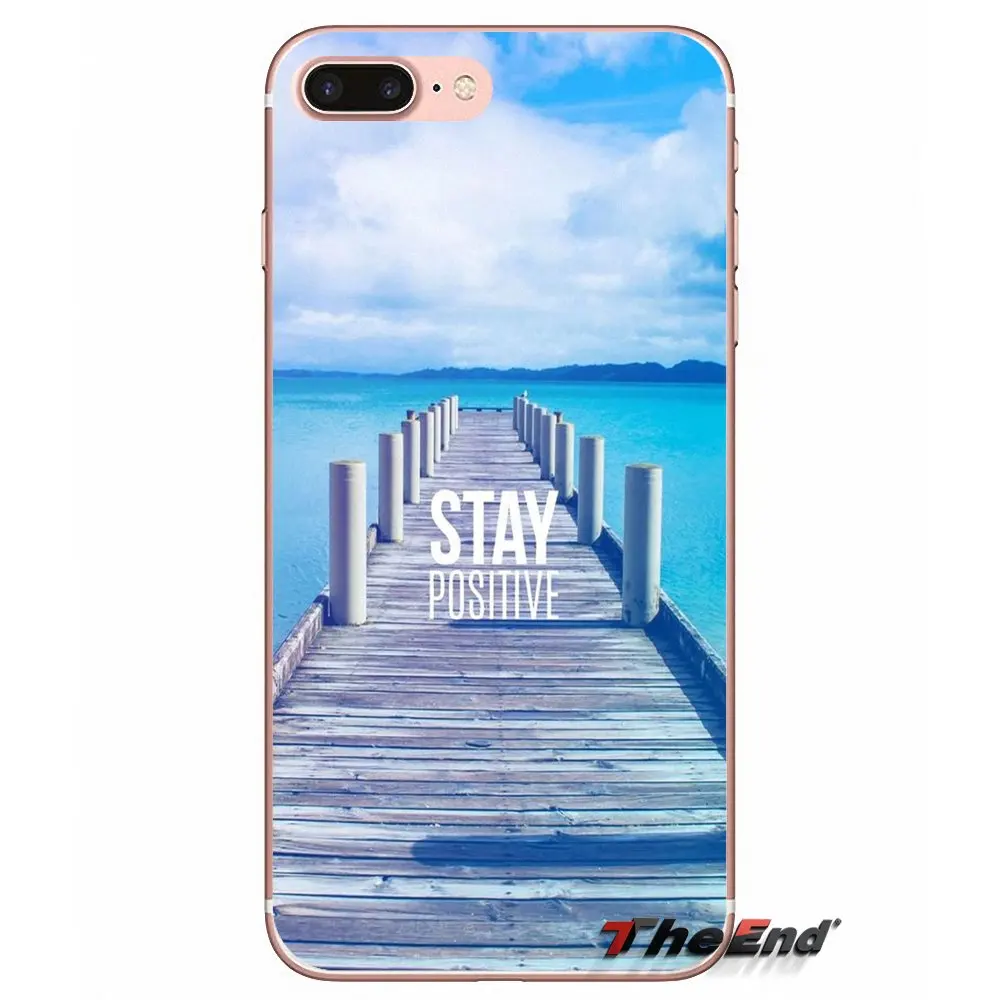 Прозрачный чехол из ТПУ для Sony Xperia Z Z1 Z2 Z3 Z5 compact M2 M4 M5 E3 T3 XA Aqua LG G4 G5 G3 G2 Mini Stay Positive Life
