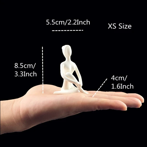 XS Size-9 VILEAD 12 видов стилей, белые керамические статуэтки для йоги, абстрактные женские миниатюрные статуэтки для йоги, статуэтки для йоги, украшения для дома - Цвет: XS Size-9