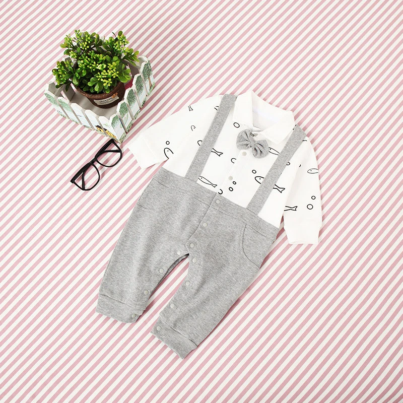 Детские комбинезоны Хлопковые смокинги с галстуком-бабочкой для маленьких