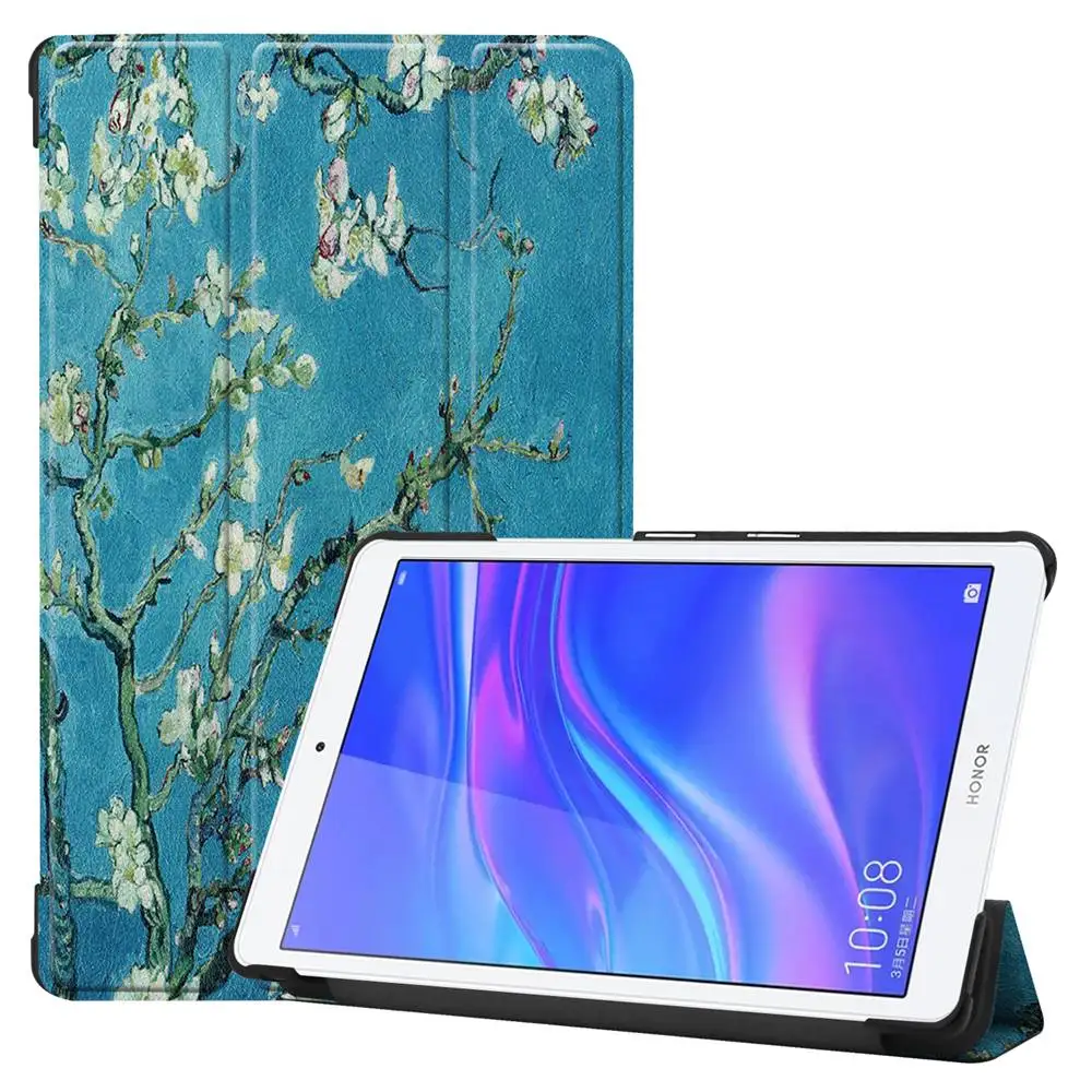 Синий Кожаный чехол для huawei MediaPad T5 8,0 JDN2-W09/AL00 Fundas M5 Lite 8,0 чехол для планшета с откидной подставкой для huawei Honor Pad 5 8,0 чехол - Цвет: Синий