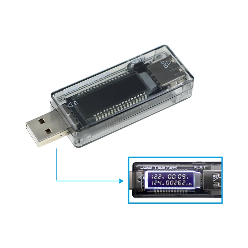Цифровой USB детектор UANME вольтметр Амперметр с ЖК дисплеем и индикатором заряда
