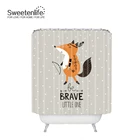 Sweetenlife с мультипликационным принтом Лиса занавеска для ванной из полиэстера Водонепроницаемый Душ занавес крючки 180 см * 180 см для ванной по индивидуальному заказу оптом
