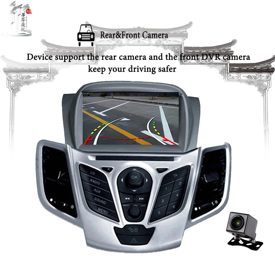 Авто Android 9 0 Автомобильный DVD стерео для Ford Fiesta 08 2013 2014 2015 2016 18 GPS навигация видео