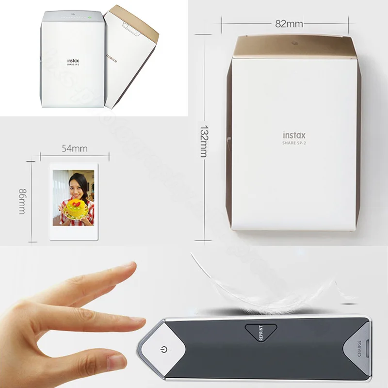 Принтер для смартфонов Fujifilm Instax Share цвет серебристый и золотистый два цвета чехол
