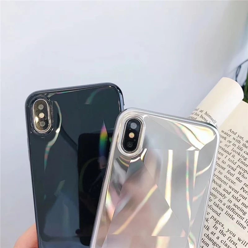 Гальванизированный Алмазный зеркальный чехол для телефона iphone XS Max/XS/XR 7/8 половина пакета 6/6s 7/8 plus(золото/розовое золото/черный/серебристый