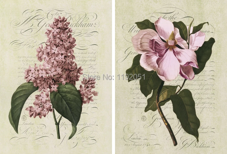 

flower paintings pastoral style 2 panels frameless painting canvas painting