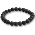 Женский браслет из черной лавы, прозрачный браслет из бирюзы и натурального камня с бусинами, украшения для йоги