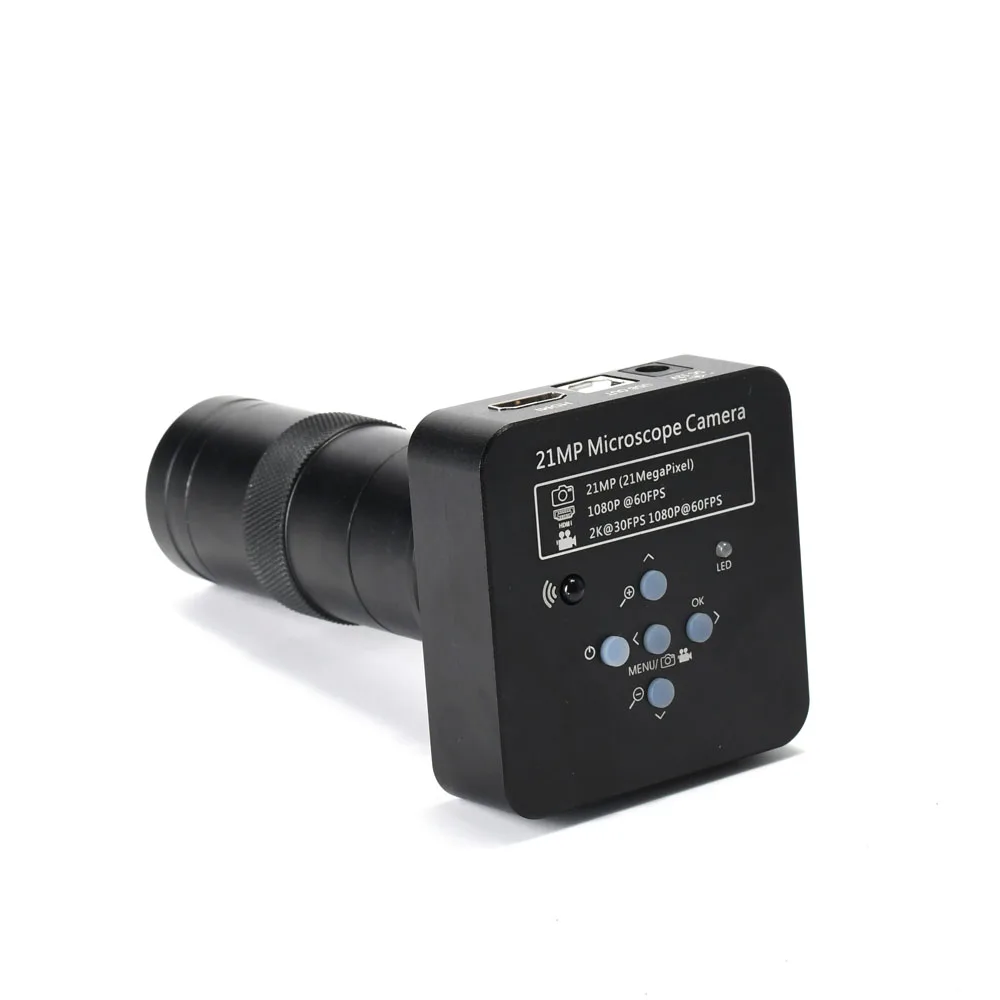 with lens 21MP 1080 P 60FPS 2 K промышленная камера HDMI/USB цифровой видео микроскоп Лупа 100X 180X 200X 300X Объектив C-mount аксессуары - Цвет: with lens