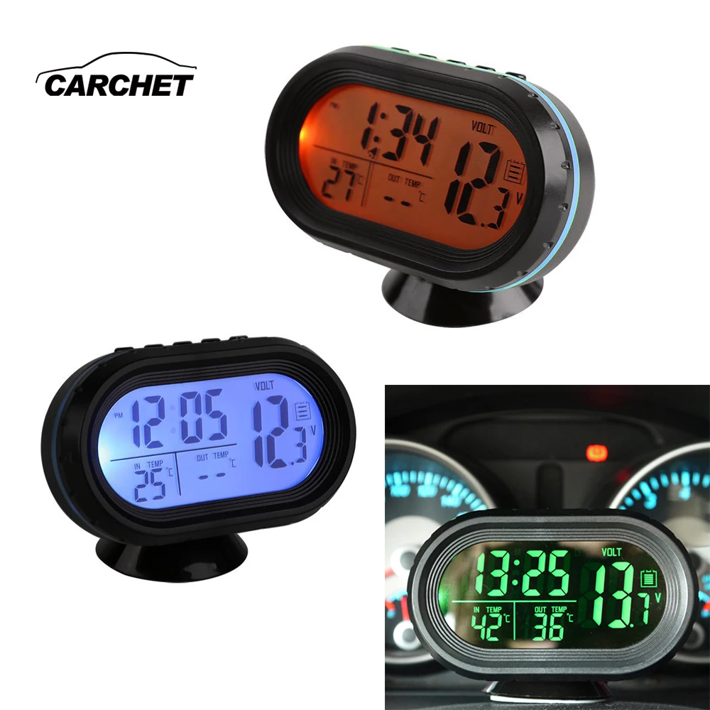 CARCHET Многофункциональный цифровой DC 12 24V Автомобильный датчик напряжения и
