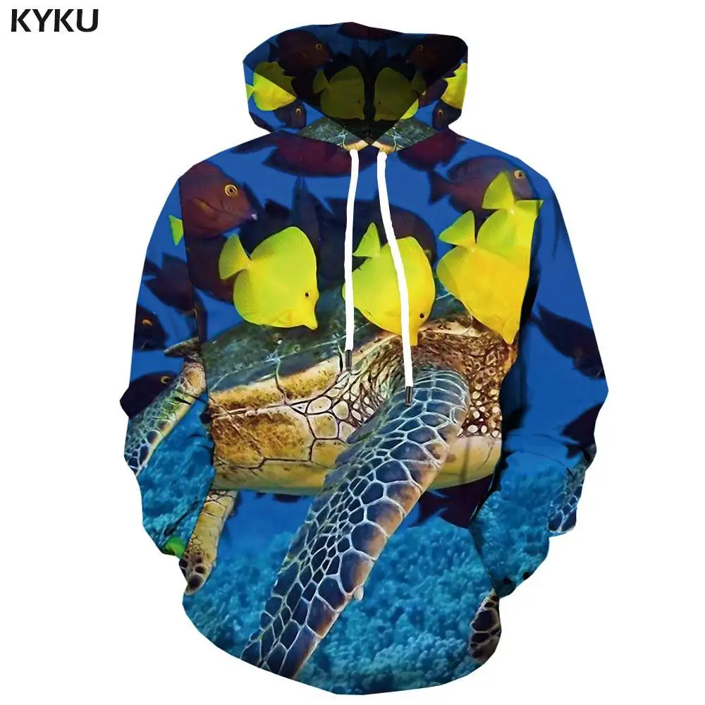 3d hoodies 17 KYKU толстовка с аппликацией рыбы мужская толстовка с животным принтом тропический океан 3d толстовки с принтом Fishinger аниме хип-хоп Мужская одежда с рукавом и капюшоном - Цвет: 3d hoodies 17