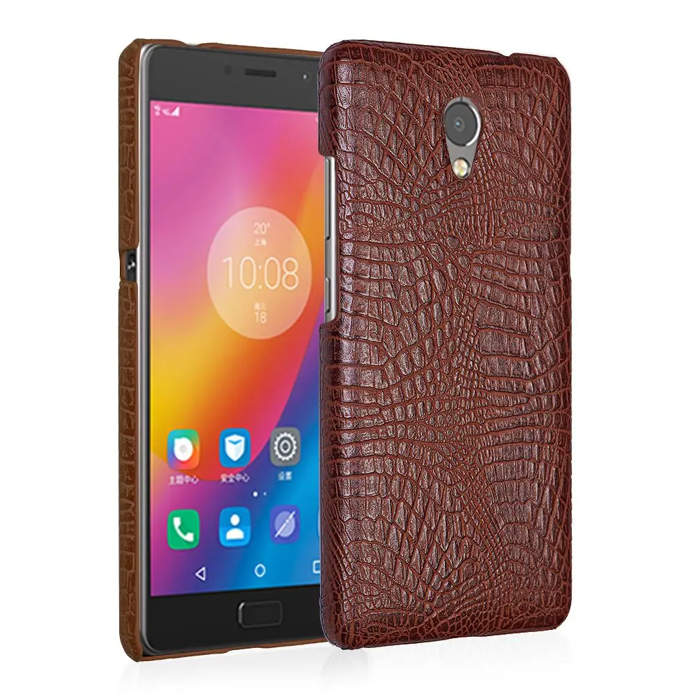For Lenovo P2 case luxury Crocodile Pattern Pu Leather hard PC Protection Back Phone Cover p 2 p2 5.5 inch |