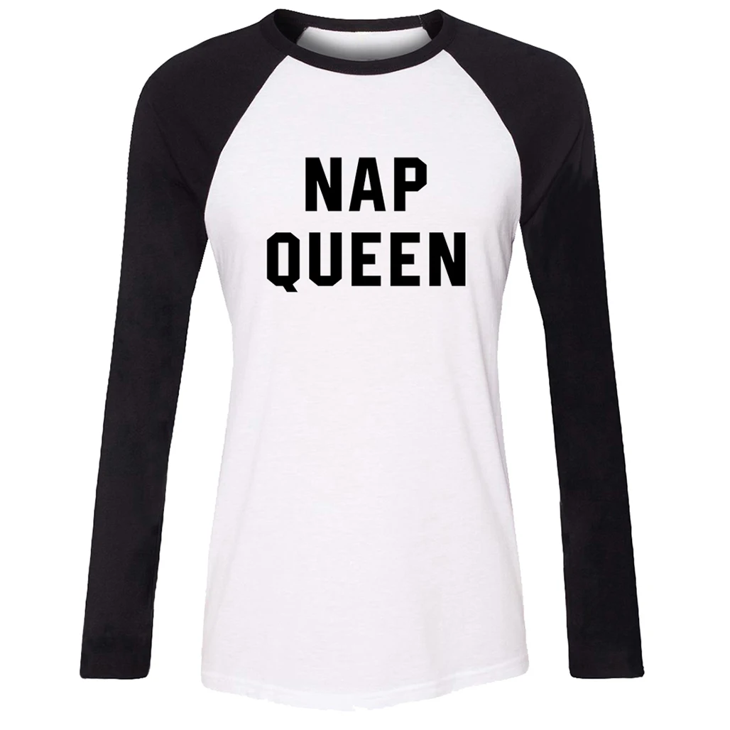 IDzn женская футболка ворсовая Королева Сон ленивый отдых забавные популярные