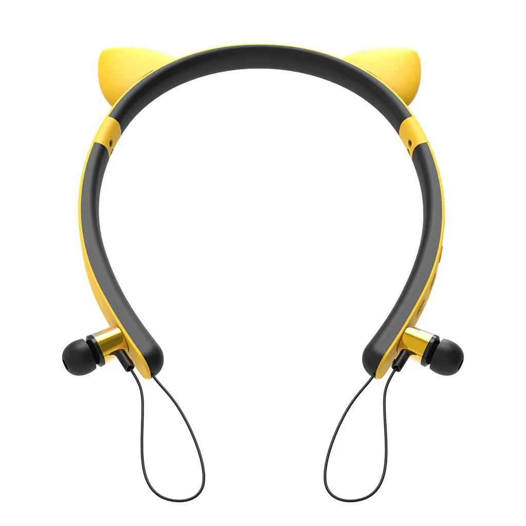 Bluetooth стерео кошка ухо светодиодный магнитное притяжение Hi Fi наушники 4 2