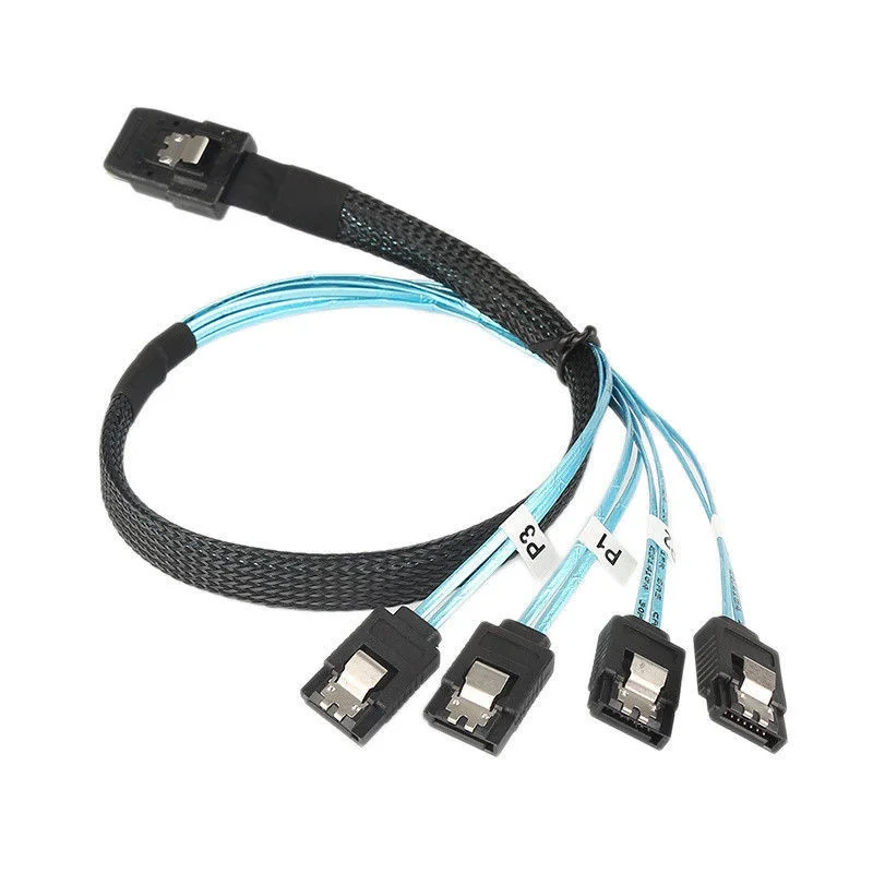 Mini SAS 4i SFF 8087 36 Pin to 4 SATA 7 PIN HD сплиттер Breakout кабель синий V2 для ПК компьютера