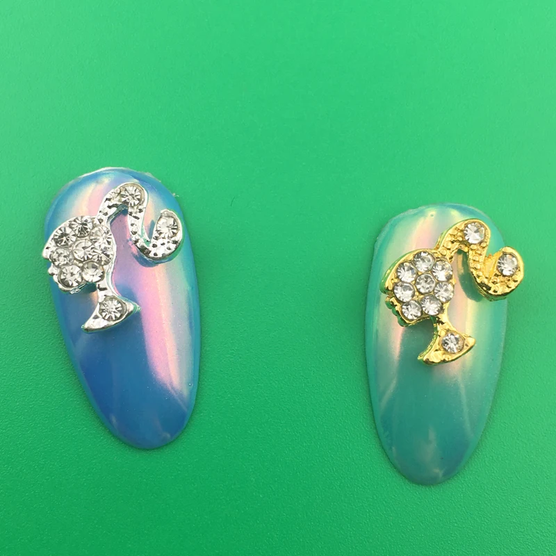 

LEAMX 10 PCS/bag Clear Rhinestones Nails Art Decorations Beautiful Girls Nail DIY Gems 3D Alloy Nail Diamonds Charms Supply L413