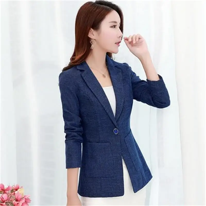 Новинка Весна 2019 тонкий женский маленький костюм Slim was с длинными рукавами