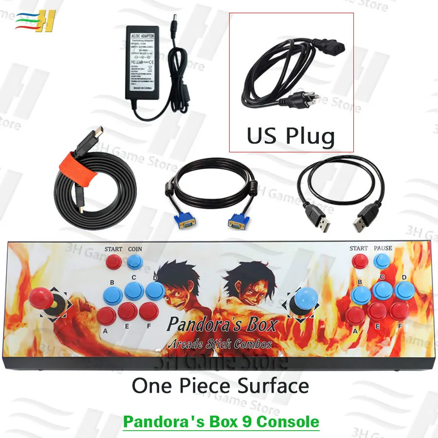 PB9 One Piece US Новинка Pandora box 9 аркадная игровая консоль 1500 В 1 видео игра HDMI VGA usb джойстик для ПК ps3 tv pacman pandora's box 5S 6s 7 - Цвет: PB9 One Piece US