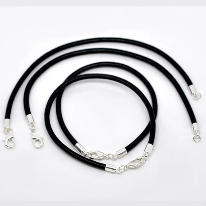 4 шт. DoreenBeads черные браслеты серебряного цвета из натуральной кожи